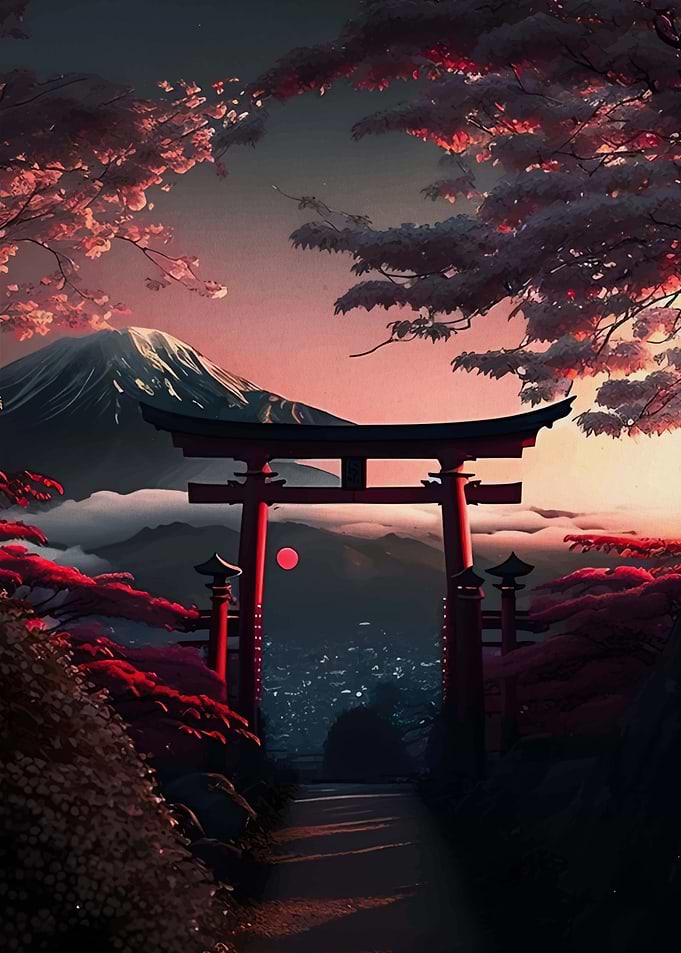 Cherry Blossom Landscape