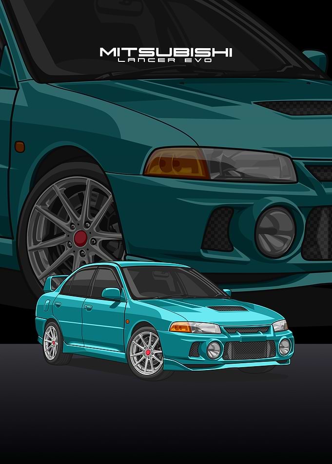 Mitsubishi Lancer cyan