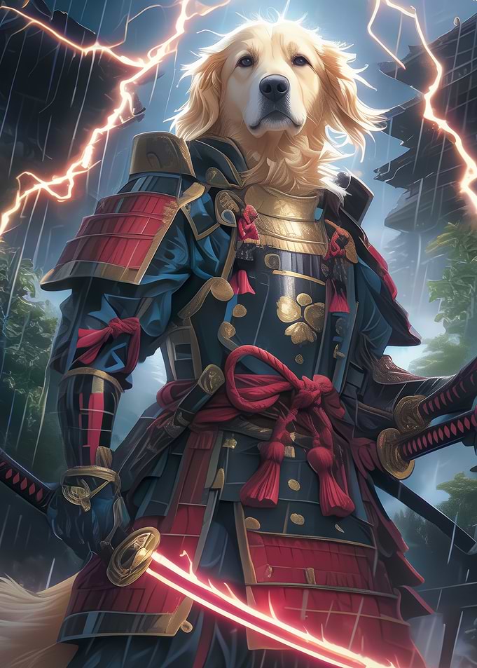 Samurai Golden Retriever