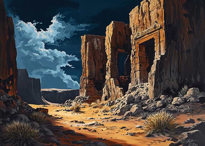 Desert ruins with a hidden