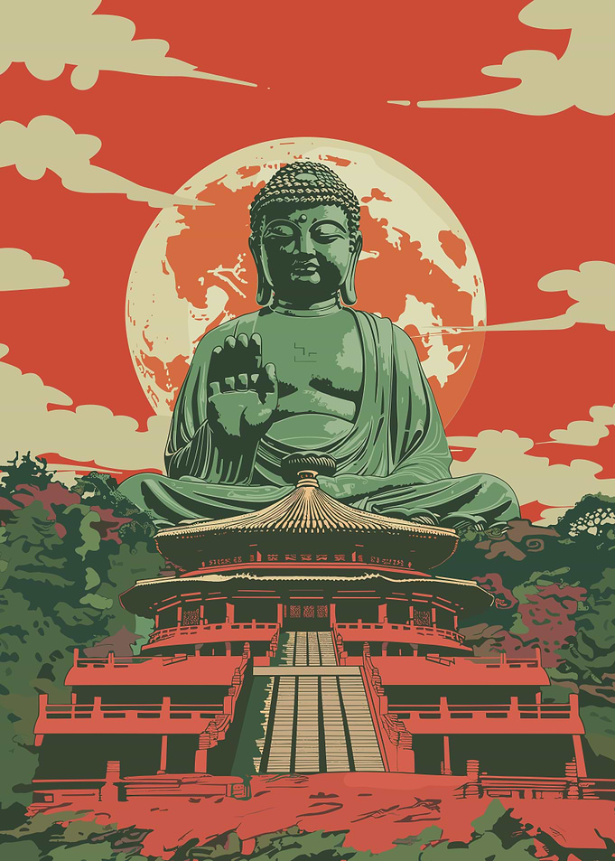 Tokyo Buddha Travel Poster