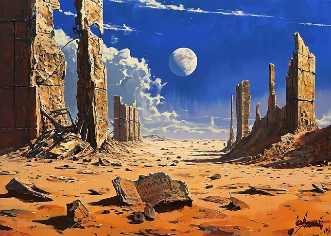 Desert ruins with ancient