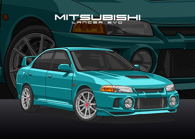 Mitsubishi Lancer cyan