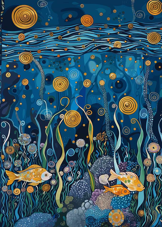 Ocean Gustave Style Poster