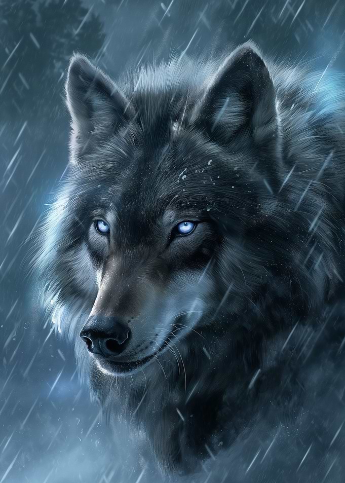 Fantasy Wolf Snow Magic