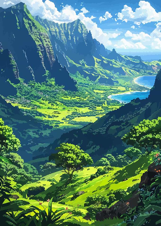 Hawaii Forest Pixel Art