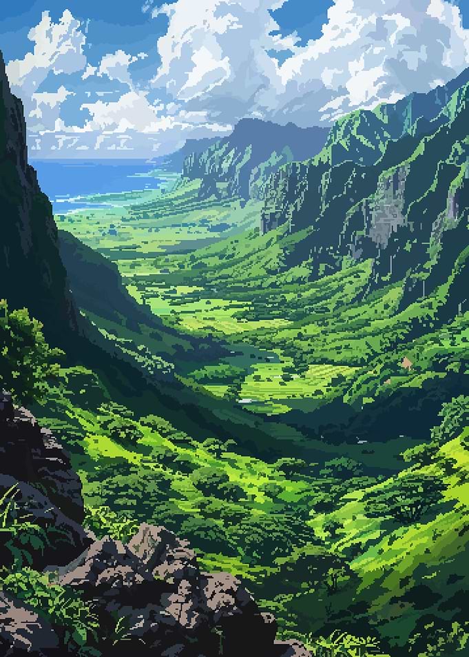 Kauai Hawaii Pixel Art