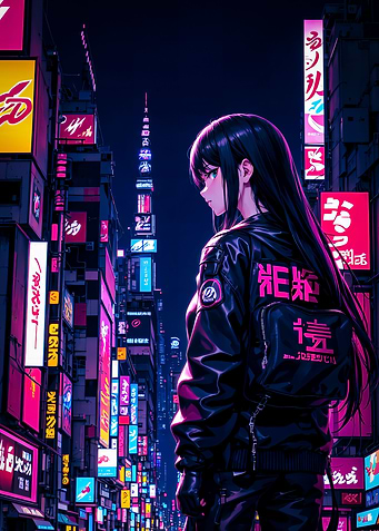 Anime Girl Tokyo Cyberpunk