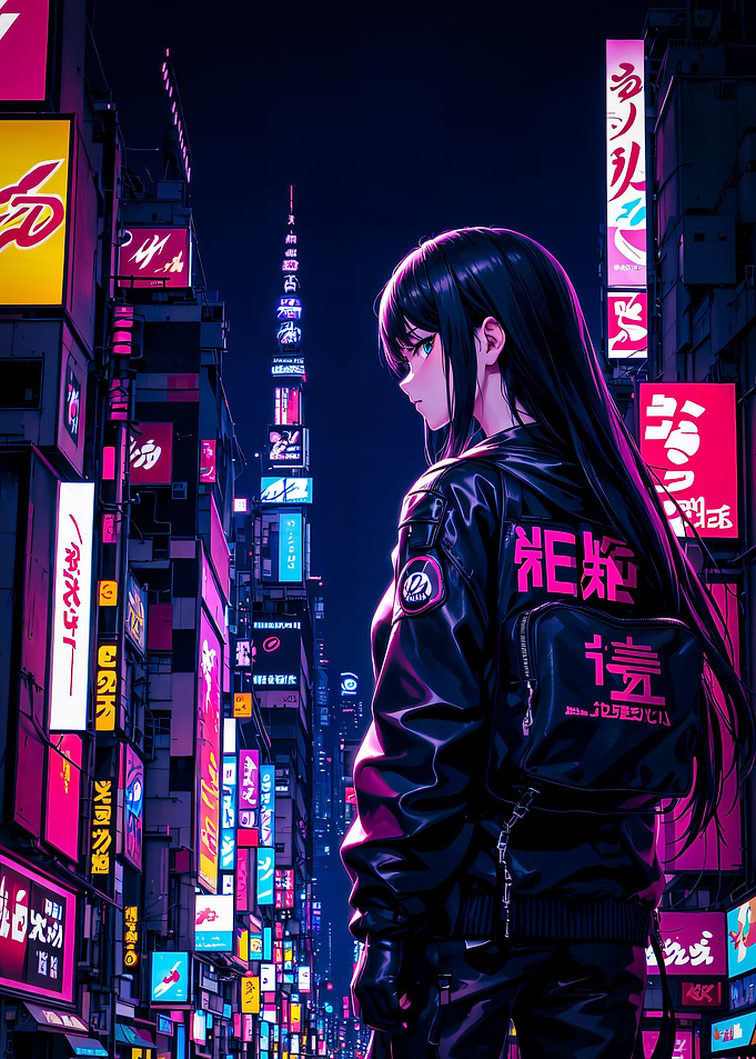 Anime Girl Tokyo Cyberpunk