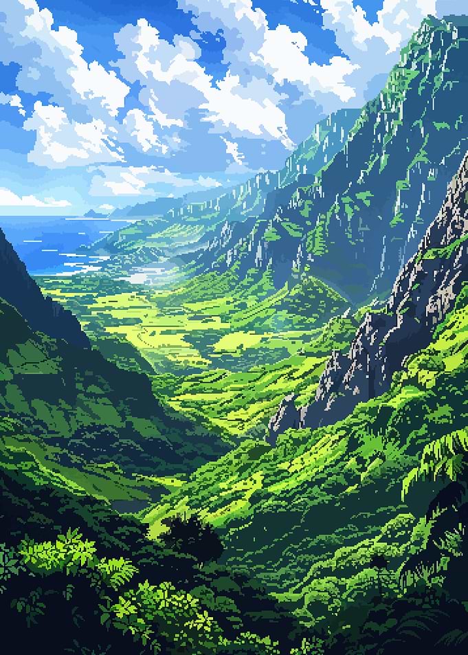 Kauai Hawaii Pixel Art