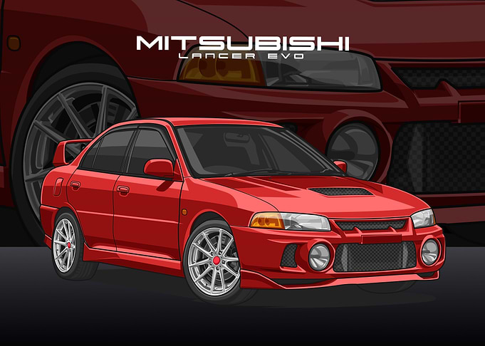 Mitsubishi Lancer red