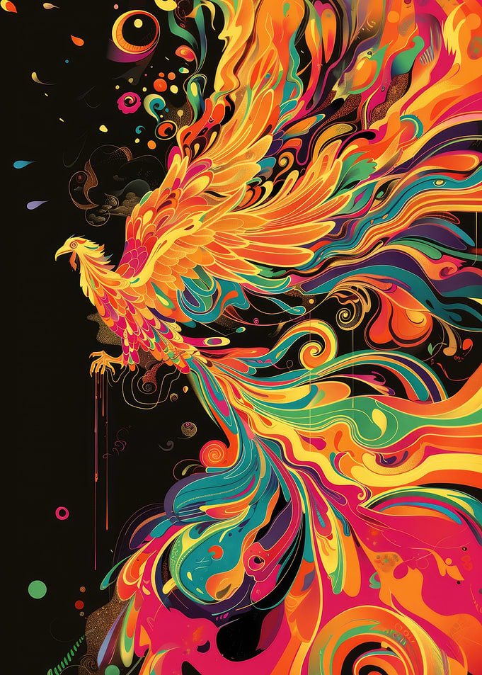 Swirling Colour Phoenix
