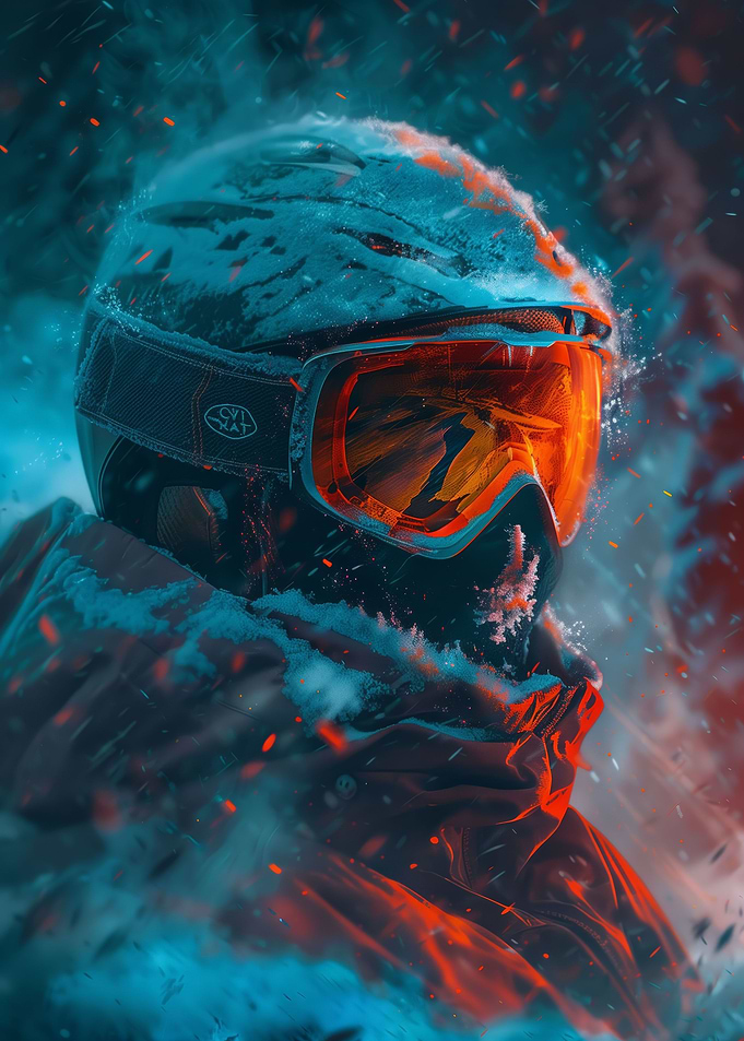 Detailed Snow Storm Skier