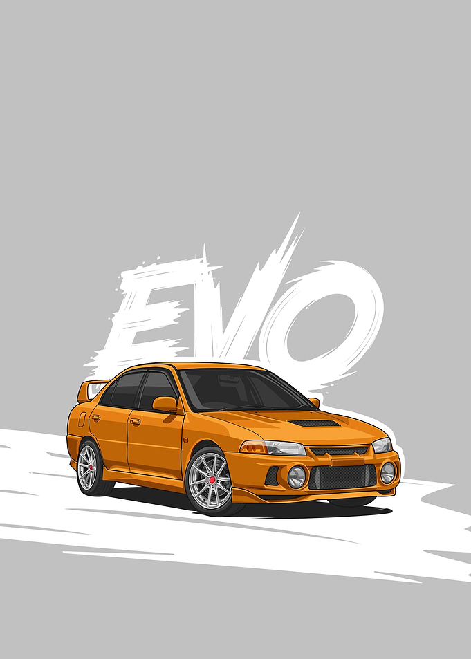 Mitsubishi Lancer orange