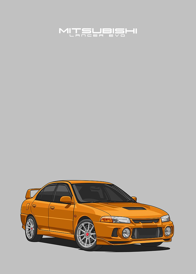 Mitsubishi Lancer orange