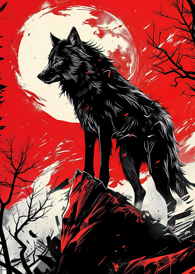 wolf under moon