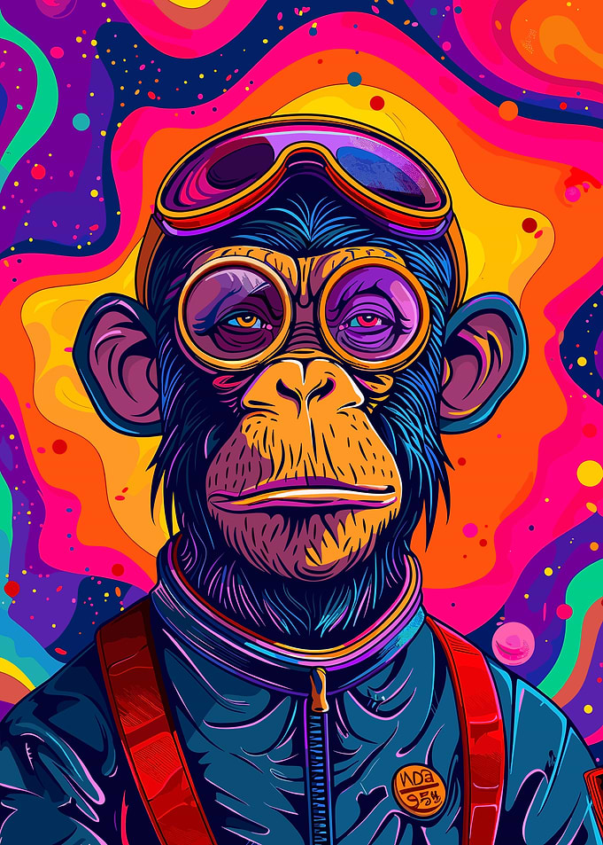 Astronaut Chimp Space