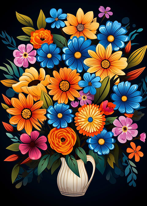 Blossom Vase Art Piece — living room metal wall art