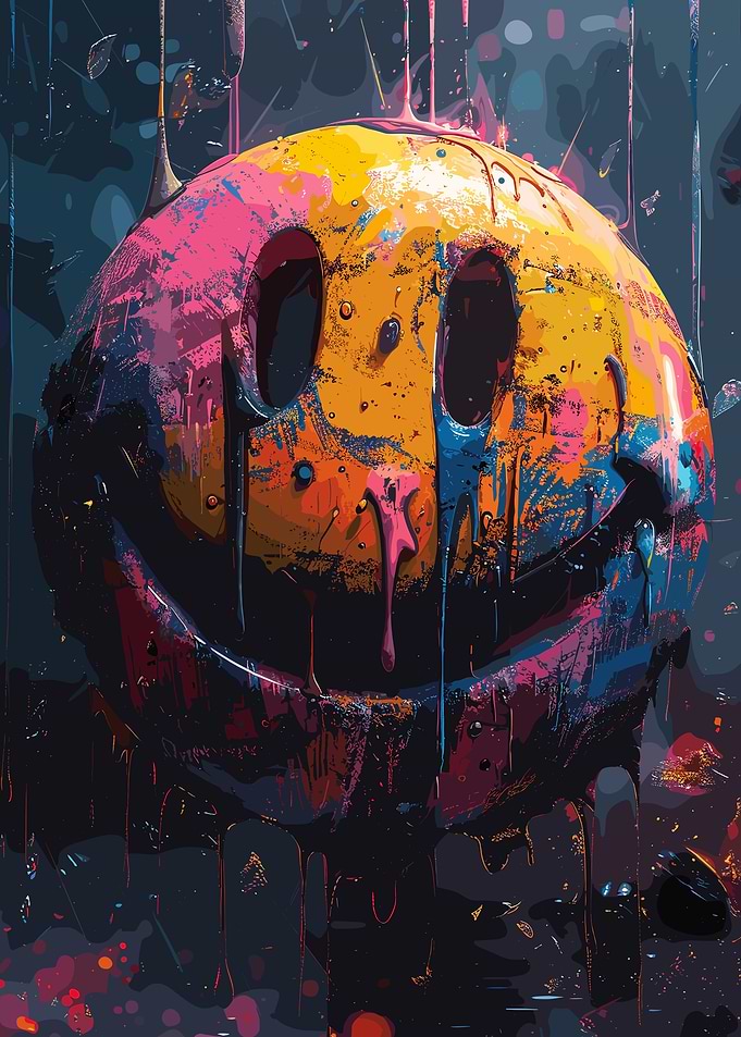 Colorful Smily Crazy Face