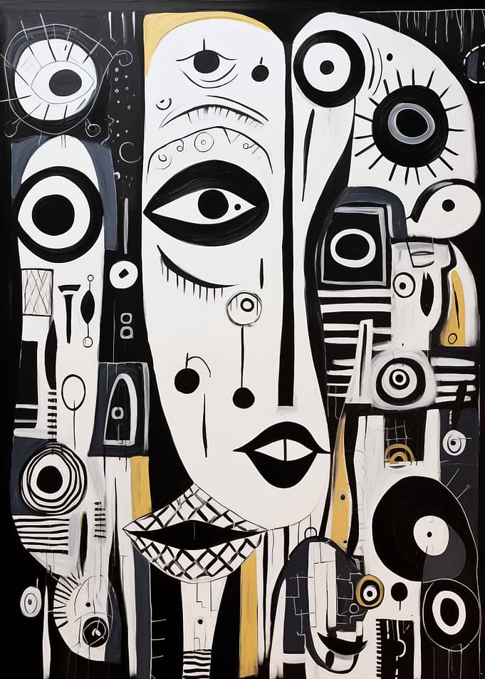 Cubism modern art portrait