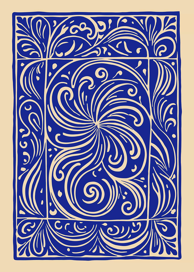 Cobalt Blue Abstract Art