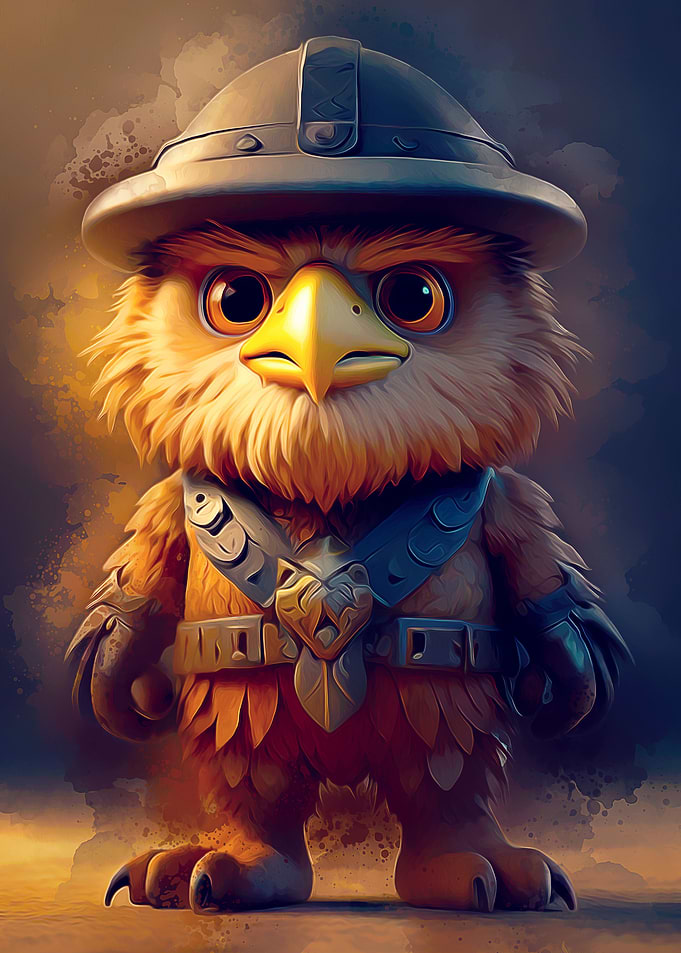 Cute eagle warrior
