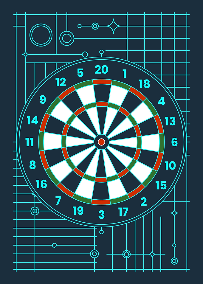 Neon Dartboard Art