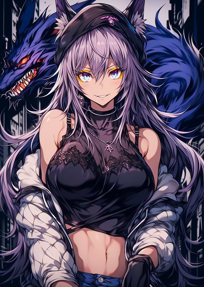 Anime City Girl w Monster