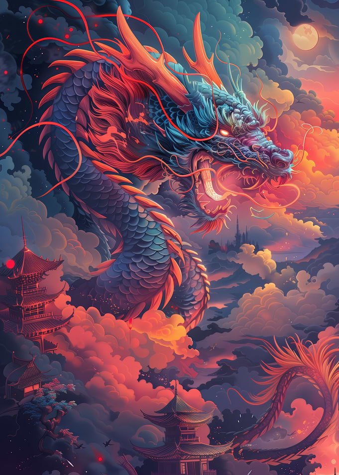 Ferocious Japanese Dragon