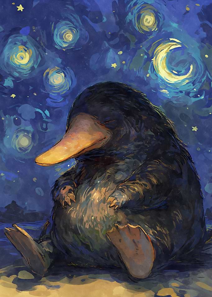 Platypus Starry Night Cute