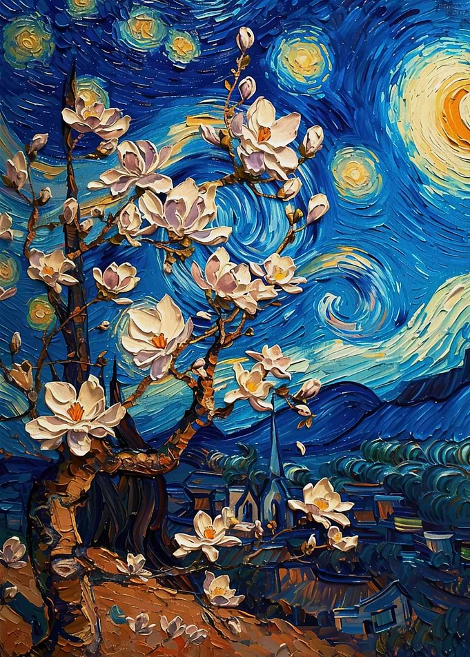 magnolia flower van gogh