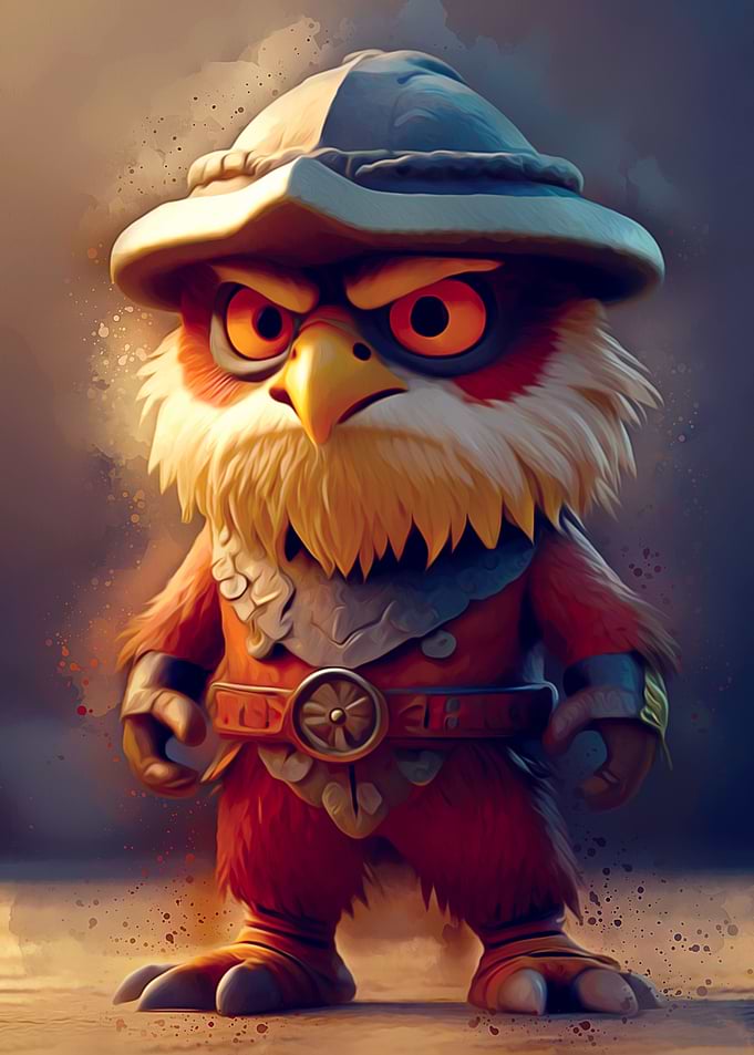 Cute eagle warrior