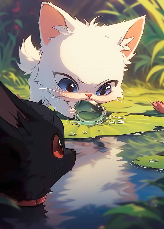 Angry Cat playing bubbles