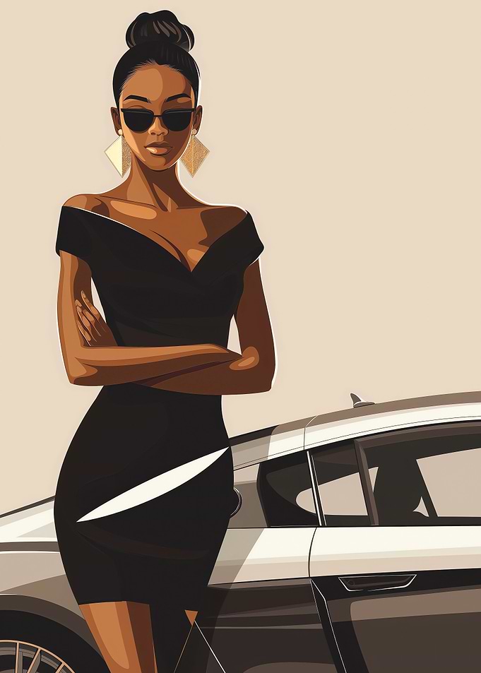 Stylish girl and Audi R8