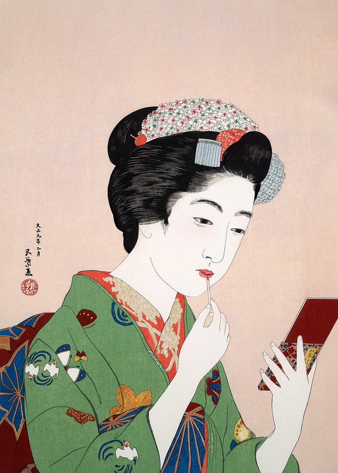 Woman Applying Rouge