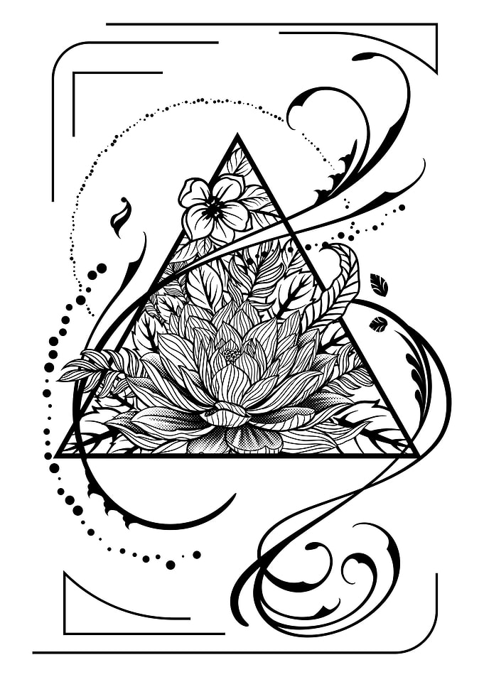 simple triangular flower