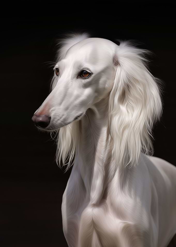 White Saluki dog