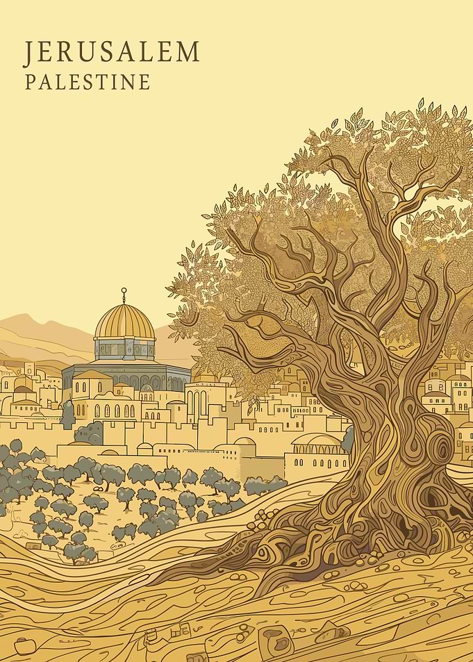 Vintage Jerusalem Poster