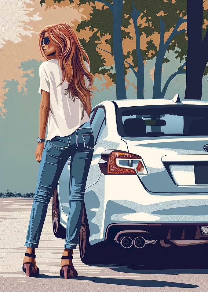 Fashion girl Subaru STI