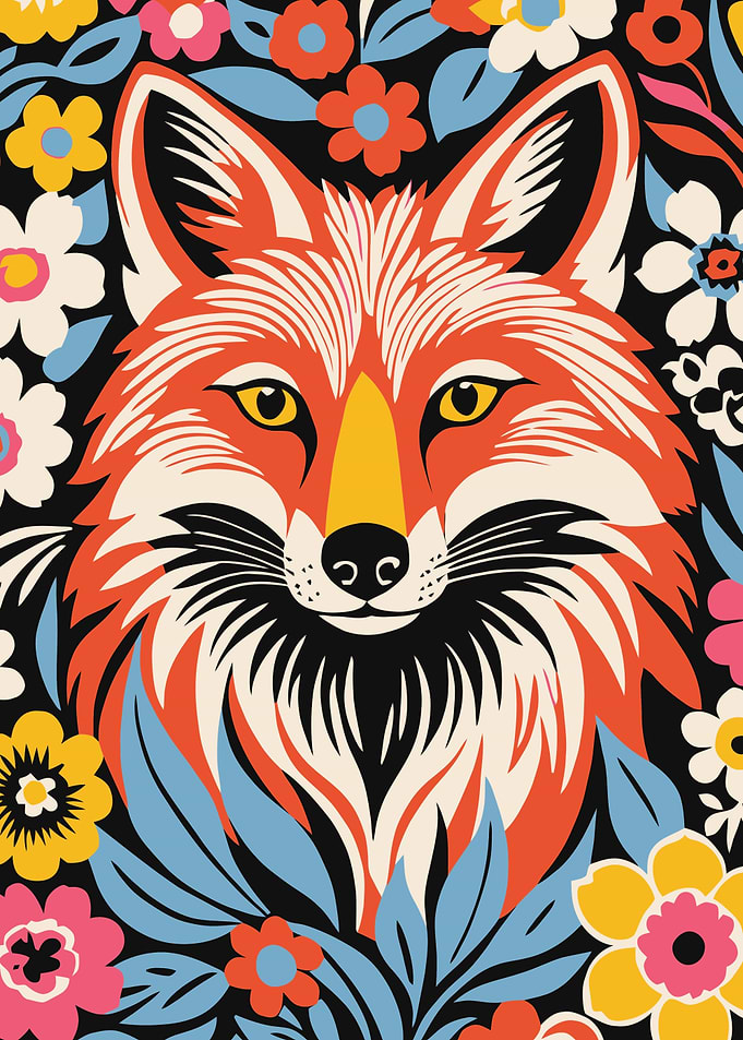 Fox in Flowers