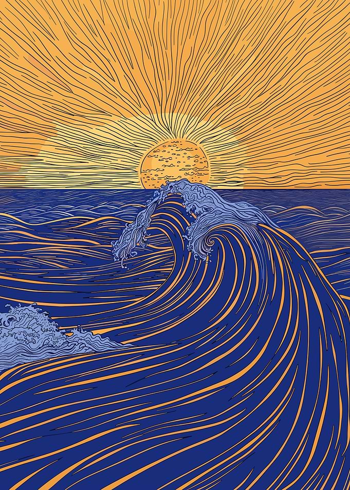 Sunset Waves Gustav Style