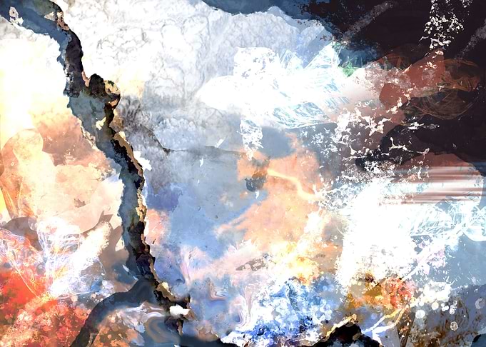 Abstract Cracked Fire Sky