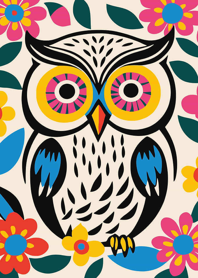 Funny Bohemian Owl