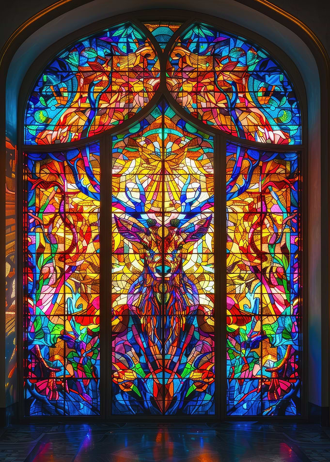 Stained Glass Stag