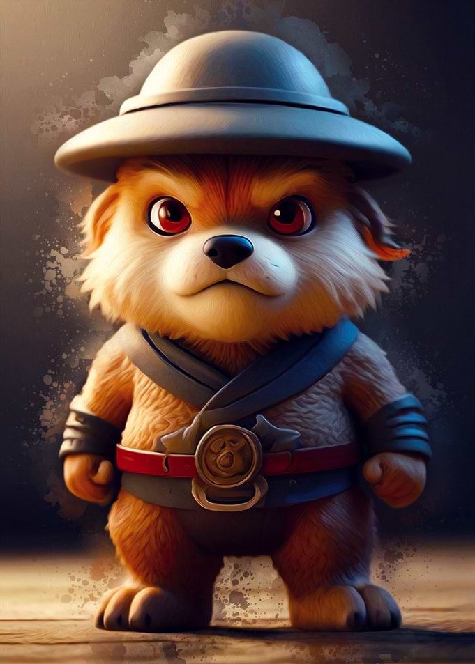 Cute dog warrior