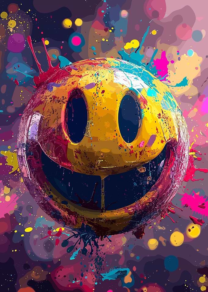 Crazy Colorful Smile Face