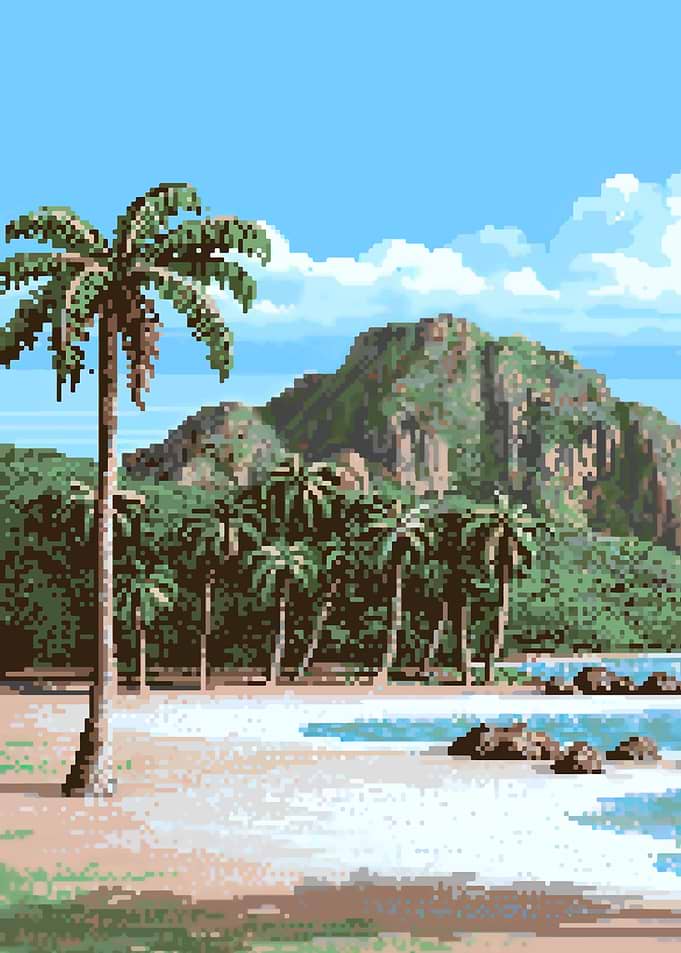 beautiful sea pixel art