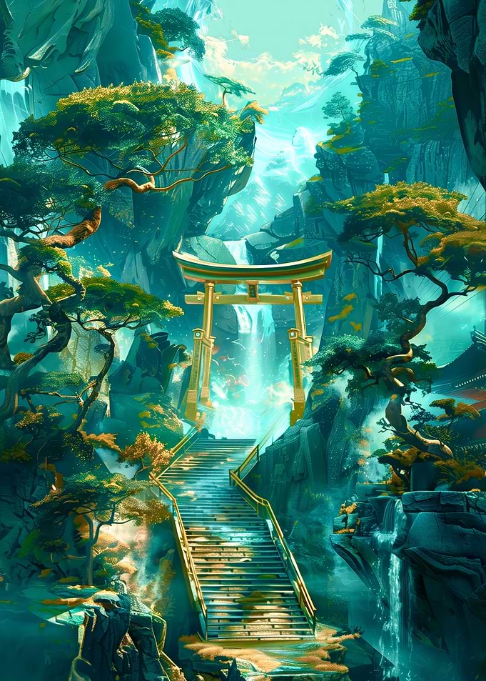 Mystical Asian landscape
