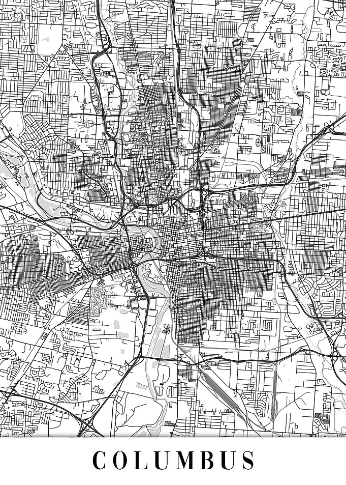 Columbus White Map