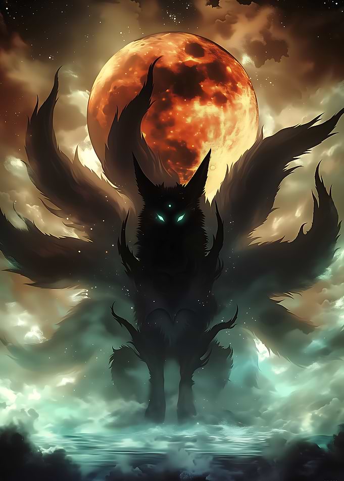 Blue Smoke Kitsune Fox
